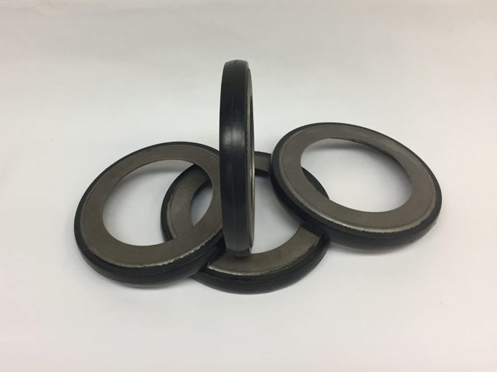 Black circular rubber molds